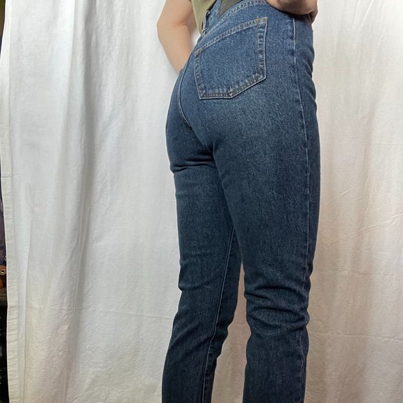 High-Rise Dark Blue Cheap Monday Donna Jeans 25 x 32 - Picture 3 of 8